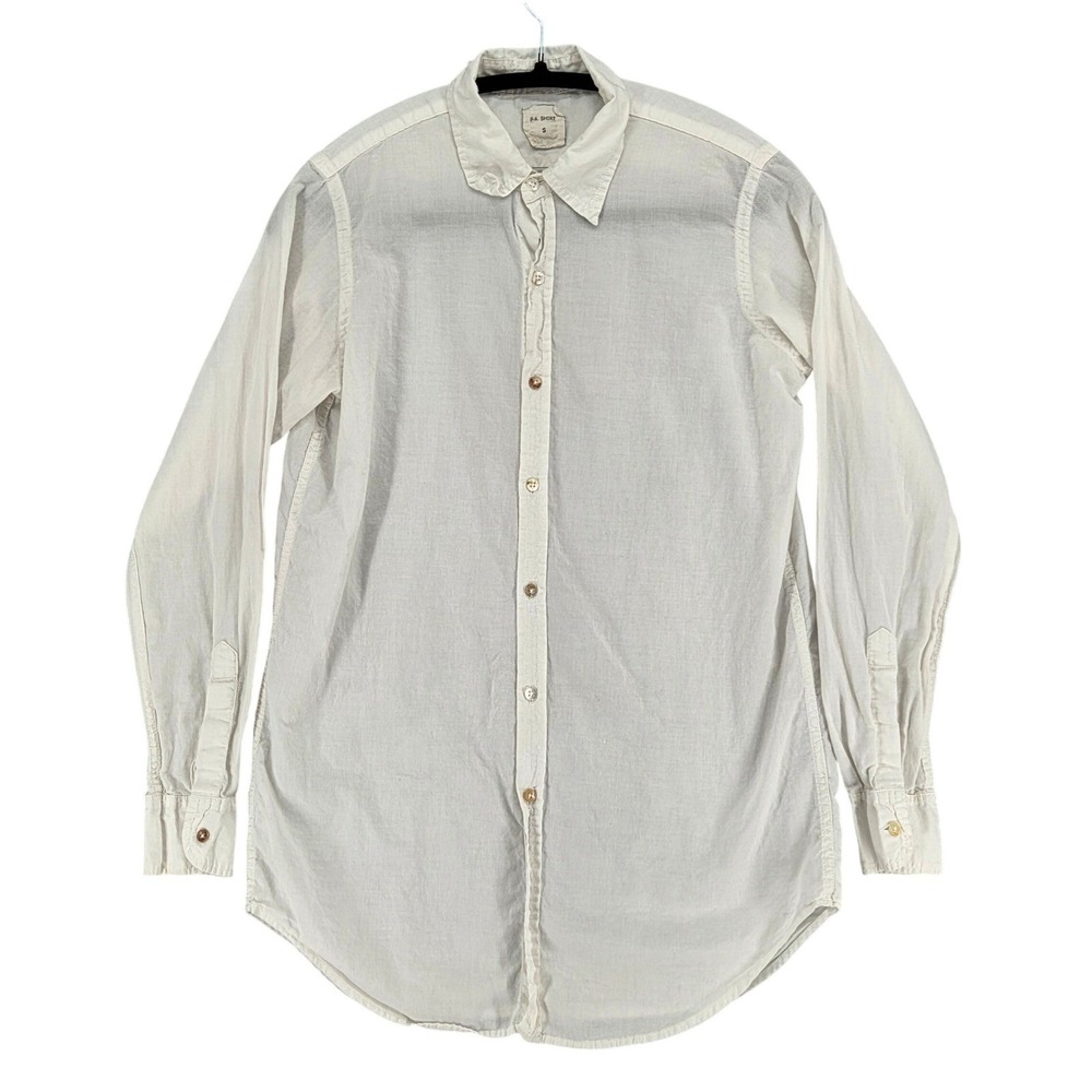 Pip Squeak Chapeau Women‎ Small White Button Down Long Sleeve Shirt Sheer